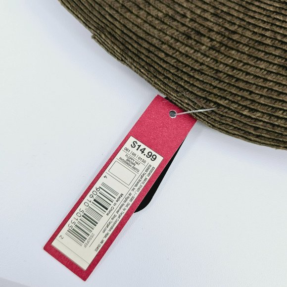 Merona Hat Floppy Brown Sun Side Buckle One Side Paper Blend Outdoor Beach New - Picture 6 of 12